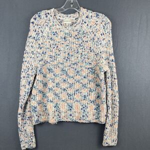 Silverflint Colorful Knit Fuzzy Soft Sweater Crewneck Pullover Size Medium